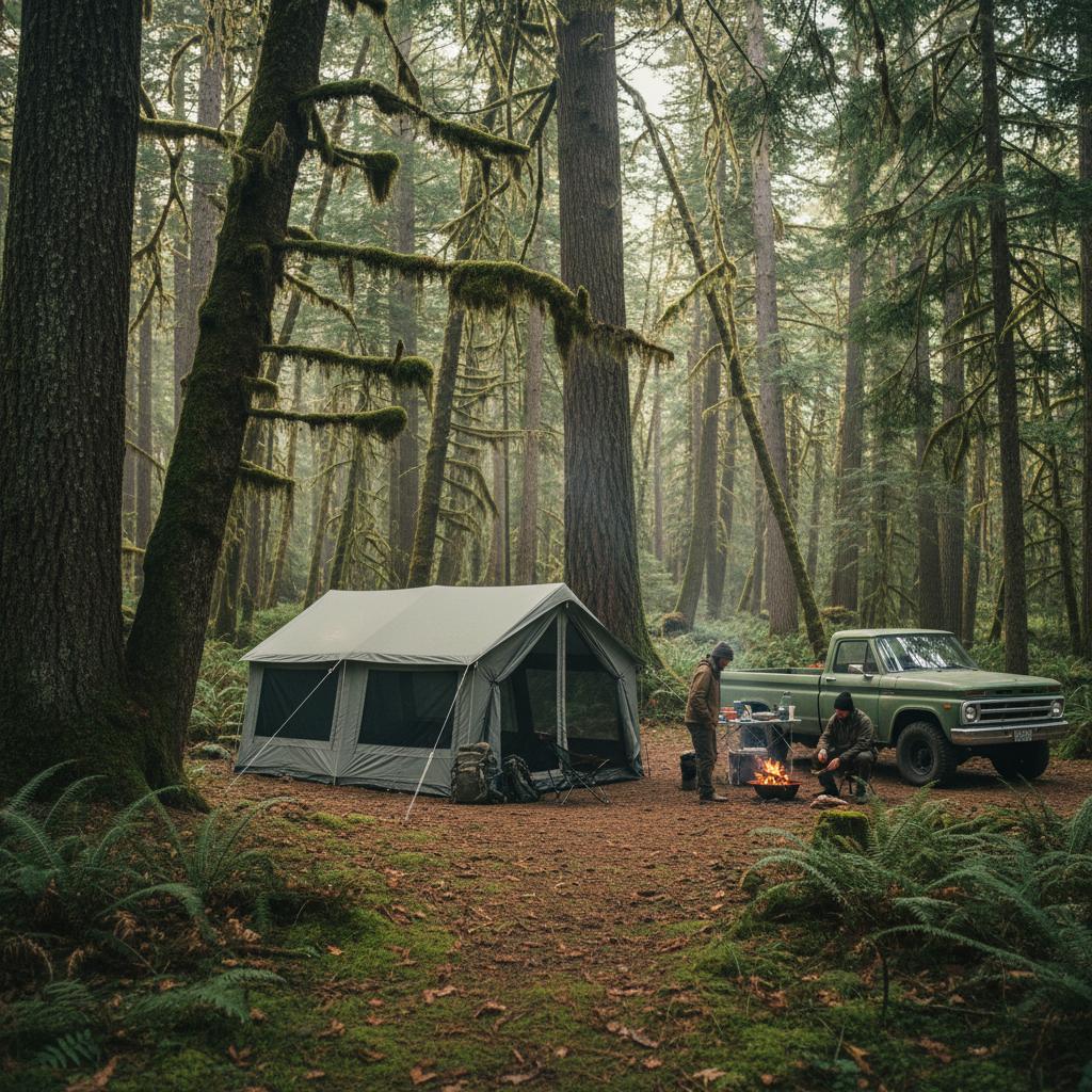 Campers enjoying outdoor adventure